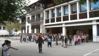 Evacuation test des enfants de l'école primaire du Fayet Saint-Gervais Mont-Blanc