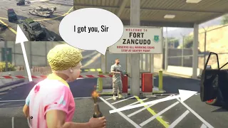 How to get Fort Zancudo Soldiers to protect you in GTA Online