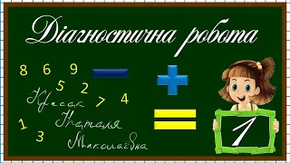 Діагностична робота з математики 1 клас