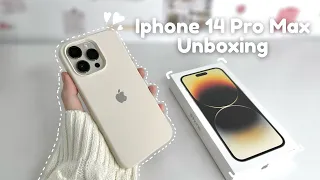 Iphone 14 pro max unboxing (2022) 🤍 pinky beige theme / aesthetic 🌷✨ | Chou