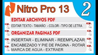 Editar Archivos PDF y Organizar Paginas Eliminar Insertar, Encabezados y Pie de Pagina, NITRO PRO 13