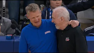 Gregg Popovich ENCOURAGES Steve Kerr after Klay MISSES a clutch three at the buzzer 😎