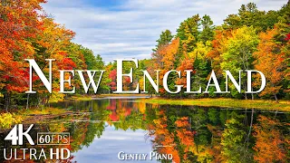 New England 4K Amazing Autumn Film - Calming Piano Music - Natural Landscape