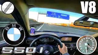 2007 BMW E61 550i Touring Top Speed German Autobahn POV