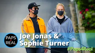 Pregnant Sophie Turner and Joe Jonas walking their dogs in LA | Paps4Real
