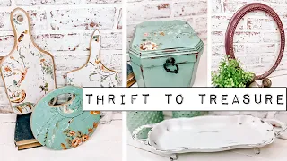 Thrift to Treasure - Curating a Vignette for Antique Acres - IOD Chateau Paint Inlay - DIY Paint