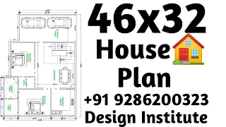 46x32 House plan design🏠|Design Institute | +919286200323 |#houseplan