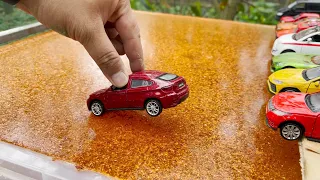 Satisfying Video Synthesis of Model Cars Falling Into Water Welly Cars 4K