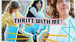 I accidentally thrifted a capsule wardrobe 🌟🧡 thrift with me thrift haul vintage denim, lolita style