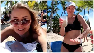 VLOG VIP ОТДЫХ, ПЛЯЖ, ЕДА в ДОМИНИКАНЕ😄🌴ГИМНАСТИКА С КАТЕЙ на РАССВЕТЕ😉