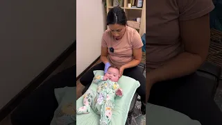 Part 1: Baby gets help for her flat head and tight neck after favoring one side #chiro #chiropractor