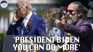 Father of school shooting victim interrupts US Biden's gun talk, saying it cannot be a 'celebration'