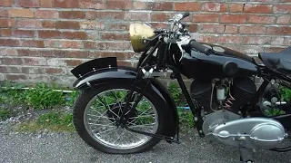 Royal Enfield 1000 cc Model K 1930 first short test ride after full engine rebuild.