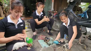 Wave@ motorcycle's rocker arm and camshaft make strange sounds, check and fix| Daily life of girl N.