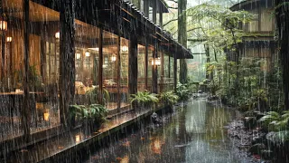 Gentle Rain Sounds for Deep Sleep💤 | Serene Ryokan by the Forest Window