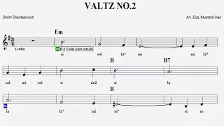 WALTZ NO.2--Em--(Play Along)--:Guitar,Violin,Keyboard,Flute,Accordeon,Ukulele,Melodica,Recorder.