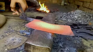 blacksmithing~ how to make a chapar or meat clever | forging meat clever