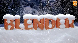 Blender Snow Text Effect || Under 4min || Blender 3.0 || Blender Tutorial