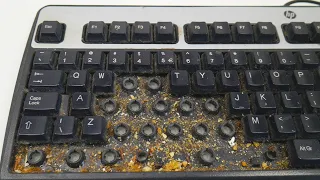 Deep Cleaning The DIRTIEST Keyboard Ever! | [ASMR]