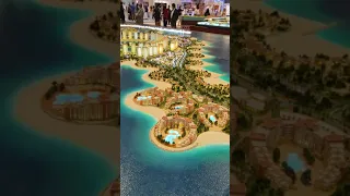 Cityscape Doha 2021: Pearl Qatar model Ariel View.