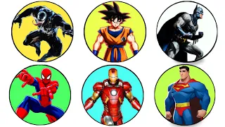 SPIN WHEEL SUPERHERO AVENGERS TEAM IRONMAN VS TEAM SPIDER MAN, SUPERMAN VS BATMAN, VENOM, GOKU, HULK