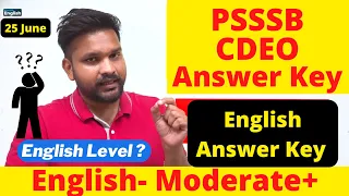 PSSSB Clerk Cum Data Entry Operator Answer Key || PSSSB Clerk English || Electric English
