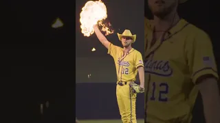 Pitcher Throws Flaming Baseball | Savannah Bananas #bananaball #shorts