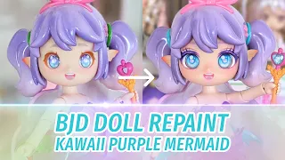 BJD Doll Repaint Tutorial: Kika Goods Mermaid Island Purple Girl