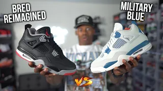 OMG 😮! Jordan 4 Bred Reimagined vs. Military Blue! This Is A Very TOUGH Decision! *TRIGGER WARNING*