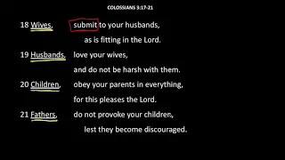Do Everything In the Name of the Lord: Marriage and Family (Colossians 3:17-21)