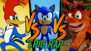 Sonic VS Crash VS Pájaro loco [Batalla de Rap] Zkeycer