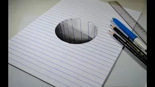 Ilusão de Ótica - Como desenhar Buraco 3D - passo a passo