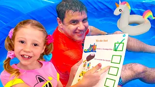 Nastya hace una lista de tareas para el día! colección de videos para niños