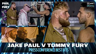 The best bits from the Jake Paul v Tommy Fury press conference | heated exchanges + a fiery face-off