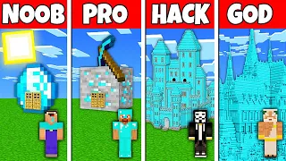 Minecraft Battle: NOOB vs PRO vs HACKER vs GOD! DIAMOND HOUSE BUILD CHALLENGE in Minecraft