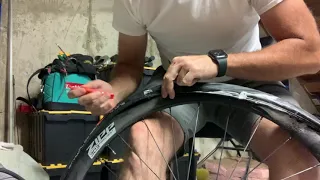 Easiest way!  How to mount impossible tubeless road tires!   No special tools!