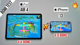 iPad Air 4 vs iPhone 13 Pubg Test, Heating and Battery Test | Shocked 😱