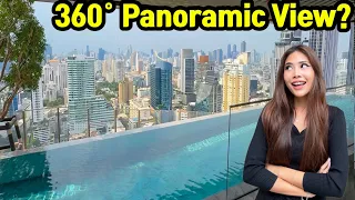 Beautiful 360° Infinity Pool with Panoramic Bangkok City View Condo