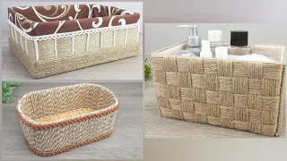 Luxurious DIY jute twine baskets