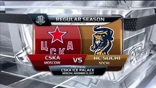 HC Sochi 3 CSKA 6, 22 November 2017 Highlights