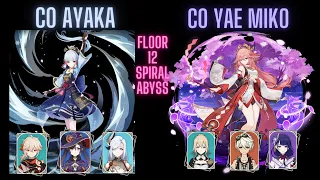 Genshin Impact Patch 2.5 Floor 12 Spiral Abyss 36 star | C0 Yae Miko & Raiden | C0 Ayaka Freeze Comp