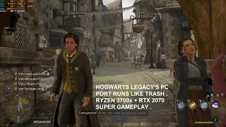 Hogwarts Legacy PC Gameplay DX12 Different Settings + Hotfix | RTX 2070 Super Windows Trash PC Port