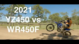 2021 YZ450 vs WR450F Muddy Trail Ride