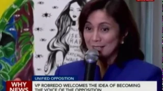 VP Robredo welcomes the idea of becoming the Voice of the Opposition