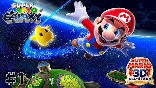 Super Mario Galaxy - Gameplay Walkthrough Part1 - Intro!! Good Egg Galaxy (Super Mario 3D All Stars)