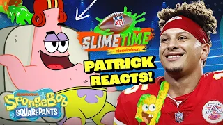 Patrick Reacts to a Football Game! 🏈 | NFL Slimetime | SpongeBob
