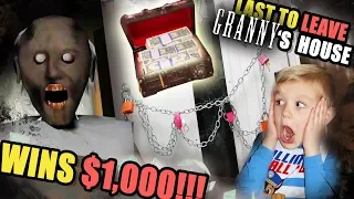 Last to Leave Granny's LOCKED House Wins $1,000 Dollars CASH! | Granny's House Game In REAL LIFE!