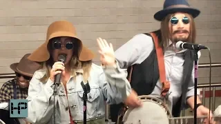 Christina Aguilera and Jimmy Fallon Perform in NYC Subway in Disguise