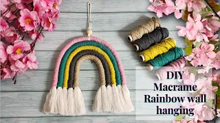 Easy macrame rainbow tutorial for beginners - DIY macrame rainbow wall hanging