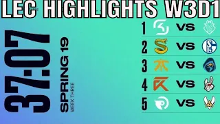 LEC Highlights ALL GAMES Week 3 Day 1 Spring 2019 League of Legends European Championship